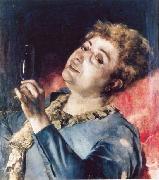 Antonio Cortina Farinos Portrait of Farancisca Garcia de Mora Belenguer oil painting on canvas